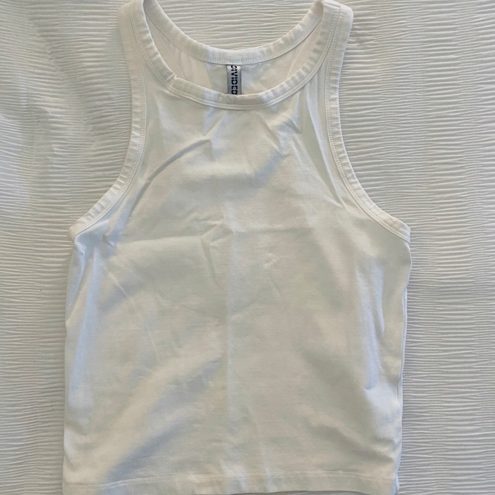 Divided Basic White Muscle Tank